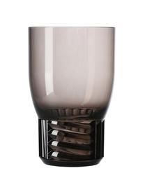 Vasos con relieves Trama, 4 uds., Plástico, Gris transparente, Ø 9 x Al 13 cm, 460 ml