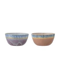 Set de cuencos artesanales con esmalte reactivo Cloe, 2 uds., Gres, Multicolor, Ø 14 x Al 7 cm