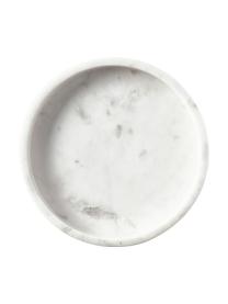 Rond decoratief marmeren dienblad Venice in wit, Gepolijst marmer, Wit marmer, Ø 25 cm