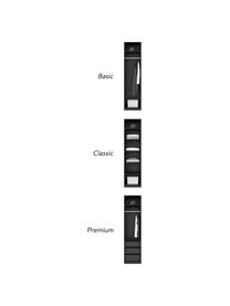 Modularer Drehtürenschrank Leon, 50 cm Breite, mehrere Varianten, Korpus: Spanplatte, FSC-zertifizi, Schwarz, Classic Interior, B 50 x H 236 cm