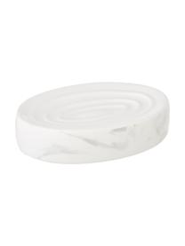 Portasapone Daro, Ceramica, Bianco marmorizzato, Larg. 13 x Alt. 3 cm