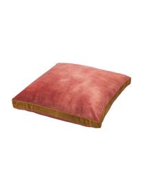 Kastenförmiges Samtkissen Tia mit seitlicher Umrandung, mit Inlett, Hülle: 100 % Polyester (Samt), Samt Koralle, B 40 x L 40 cm