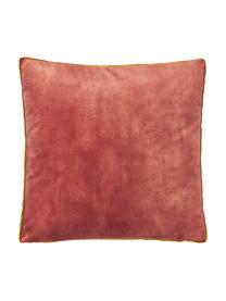 Kastenförmiges Samtkissen Tia mit seitlicher Umrandung, mit Inlett, Hülle: 100 % Polyester (Samt), Samt Koralle, B 40 x L 40 cm