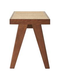 Panca con intreccio viennese Sissi, Struttura: legno di quercia massicci, Seduta: rattan, Rattan, legno di quercia scuro, Larg. 110 x Alt. 48 cm