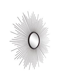 Sonnenspiegel Ella mit schwarzem Metallrahmen, Rahmen: Metall, beschichtet, Schwarz, Ø 104 x T 3 cm