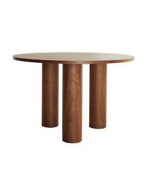 Table ronde Colette, Ø 120 cm, MDF avec placage en bois de noyer, certifié FSC, Bois de noyer, Ø 120 x haut. 72 cm