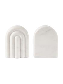 Mramorové knižní zarážky Malie, 2 ks, Mramor, Bílá, mramorovaná, Š 12 cm, V 16 cm