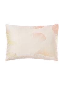 Funda de almohada de satén estampada Marino, Beige, tonos rojos, An 45 x L 110 cm
