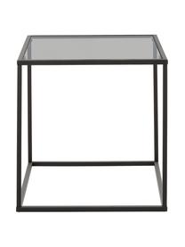 Odkládací stolek se skleněnou deskou Maya, Černá, transparentní, černá, Š 45 cm, V 50 cm