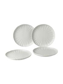 Assiettes plates en porcelaine mate Sali, 4 pièces, Porcelaine, Gris clair, Ø 27 x haut. 3 cm