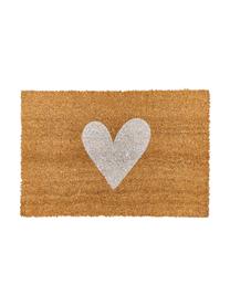 Fußmatte Love, Flor: Kokosfaser, Braun, Weiß, B 40 x L 60 cm