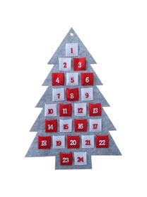 Adventskalender Vivet, Filz, Grau, Rot, Weiß, B 47 x H 70 cm