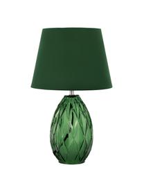 Stolová lampa so skleneným podstavcom Crystal Velvet, Zelená, Ø 25 x V 41 cm