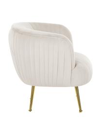 Samt-Cocktailsessel Cara, Bezug: Samt (Polyester) Der hoch, Gestell: Massives Birkenholz, Pres, Beine: Metall, beschichtet, Samt Beige, B 81 x T 78 cm