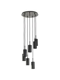 Cluster hanglamp Arvo, Lampenkap: gepoedercoat metaal, Baldakijn: gepoedercoat metaal, Zwart, Ø 38 x H 120 cm