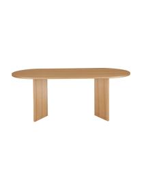 Owalny stół do jadalni z drewna Toni, Płyta pilśniowa średniej gęstości (MDF) z fornirem z drewna jesionowego, lakierowana, Drewno jesionowe, S 200 x G 90 cm