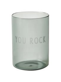 Designer Wasserglas Favourite YOU ROCK mit Schriftzug, Borosilikatglas, Schwarz (You rock), Ø 8 x H 11 cm, 350 ml