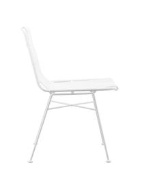 Polyrattan-Stühle Costa, 2 Stück, Sitzfläche: Polyethylen-Geflecht, Gestell: Metall, pulverbeschichtet, Weiß, Weiß, B 47 x T 61 cm