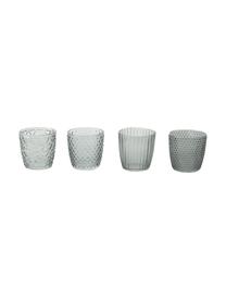 Teelichthalter-Set Marilu aus Glas, 4-tlg., Glas, Grau, transparent, Ø 8 x H 8 cm