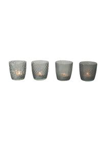 Photophores en verre Marilu, 4 élém., Verre, Gris, Ø 8 x haut. 8 cm