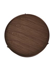 Tavolino rotondo da salotto in legno Renee, Ripiani: pannello di fibra a media, Struttura: metallo verniciato a polv, Legno scuro, Ø 90 x Alt. 39 cm