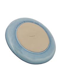 Assiette plate artisanale en grès Sandrine, Grès cérame, Tons bleus, Ø 29 x haut. 3 cm