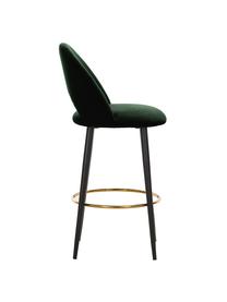 Sgabello cucina in velluto Rachel, Rivestimento: velluto (rivestimento in , Gambe: metallo verniciato a polv, Velluto verde scuro, Larg, 48 x Alt. 110 cm