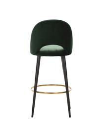 Chaise de bar en velours Rachel, Velours vert foncé, larg. 48 x haut. 110 cm
