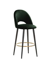 Sgabello cucina in velluto Rachel, Rivestimento: velluto (rivestimento in , Gambe: metallo verniciato a polv, Velluto verde scuro, Larg, 48 x Alt. 110 cm