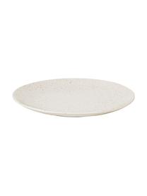Assiettes plates rustiques artisanales Nordic Vanilla, 4 pièces, Grès cérame, Blanc crème, moucheté, Ø 26 cm