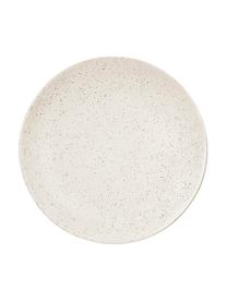 Ručně vyrobené mělké talíře Nordic Vanilla, 4 ks, Kamenina, Krémově bílá, tečky, Ø 26 cm