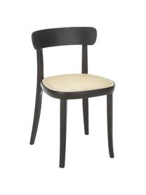 Houten stoelen Richie met Weens vlechtwerk, 2 stuks, Zitvlak: rotan, Frame: massief beukenhout, Zwart, B 45 x H 75 cm