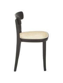 Houten stoelen Richie met Weens vlechtwerk, 2 stuks, Zitvlak: rotan, Frame: massief beukenhout, Rotan, beukenhout zwart gelakt, B 45 x H 75 cm