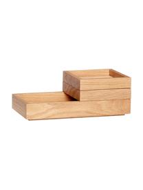 Set 3 scatolette impilabili Klara, Finitura in legno di quercia, legno di quercia, certificato FSC, Legno, Set in varie misure