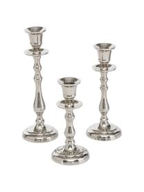 Set 3 candelabri Vicco, Alluminio, Argentato, Set in varie misure