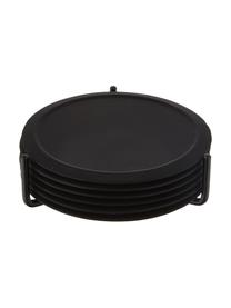Posavasos de silocona Plain, 6 uds., Negro, Ø 10 cm