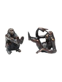 Sujetalibros artesanales Monkey, 2 uds., Poliresina, Negro, Set de diferentes tamaños