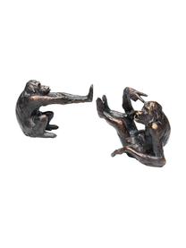 Sujetalibros artesanales Monkey, 2 uds., Poliresina, Negro, Set de diferentes tamaños