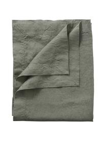 Mantel de lino Duk, 100% lino, Verde, De 6 a 10 comensales (An 135 x L 250 cm)