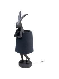 Grote design tafellamp Rabbit, Lampenkap: linnen, Lampvoet: kunststof, Stang: gepoedercoat staal, Zwart, Ø 23 x H 68 cm