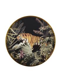 Okrúhly servírovací podnos Tiger, Potiahnutý kov, Odtiene zlatej, viacfarebná, Ø 40 cm