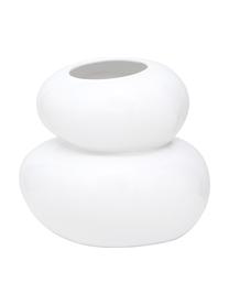 Ručne vyrobená dizajnová váza Pebbles, Kamenina, Biela, Ø 24 x V 22 cm