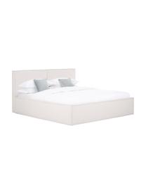 Gestoffeerd bed Dream met opbergruimte in greige, Bekleding: polyester (gestructureerd, Frame: massief grenenhout, FSC-g, Geweven stof greige, 140 x 200 cm
