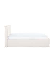 Łóżko tapicerowane z miejscem do przechowywania Dream, Tapicerka: poliester (tkanina strukt, Korpus: lite drewno sosnowe z cer, Greige tkanina, S 200 x D 200 cm