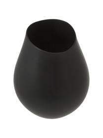 Jarrón artesanal de gres Opium, Gres, Blanco, latón, Ø 26 x Al 39 cm