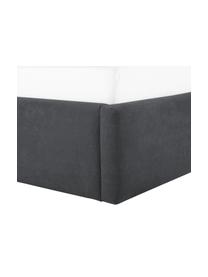 Gestoffeerd bed Star, Frame: massief grenenhout en pla, Bekleding: polyester (gestructureerd, Geweven stof antraciet, B 200 x L 200 cm