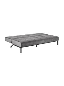 Sofa rozkładana z aksamitu Perugia, Tapicerka: poliester Dzięki tkaninie, Nogi: metal lakierowany, Aksamitny ciemny szary, S 198 x G 95 cm