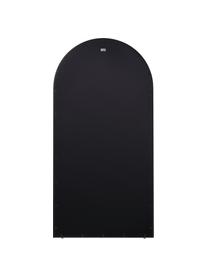 Leunende spiegel Clarita in vensterlook met zwarte metalen lijst, Lijst: gepoedercoat metaal, Zwart, B 90 cm, H 180 cm