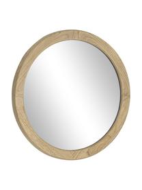 Okrúhle nástenné zrkadlo s dreveným rámom Alum, Drevo Mindi, Ø 50 x H 4 cm