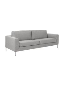 Divano 3 posti con piedini in metallo Cucita, Rivestimento: tessuto (100% poliestere), Struttura: Pino massiccio, certifica, Piedini: metallo laccato, Tessuto grigio chiaro, Larg. 228 x Prof. 94 cm